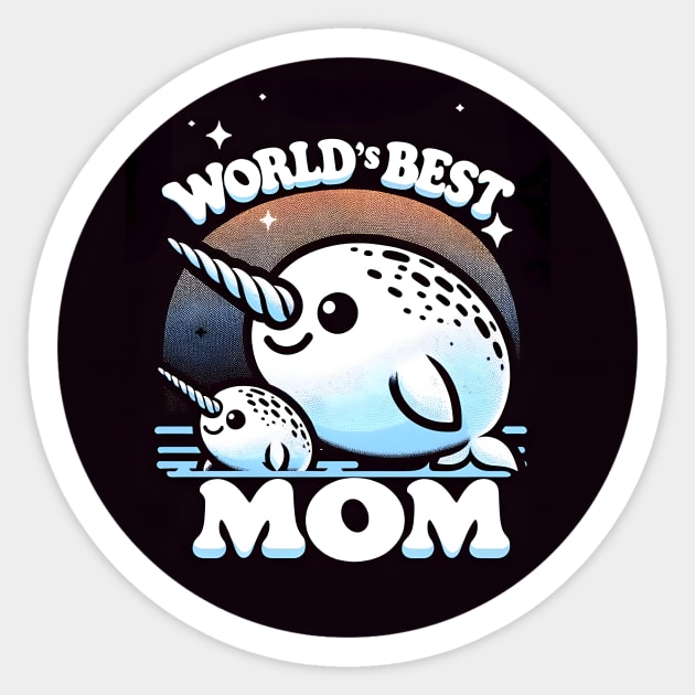 World's Best Narwhal Mom Tee Sticker by 20th Century Tees